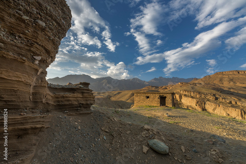 Beautiful mountain village near Kargil  Jammu and Kashmir  India  Asia