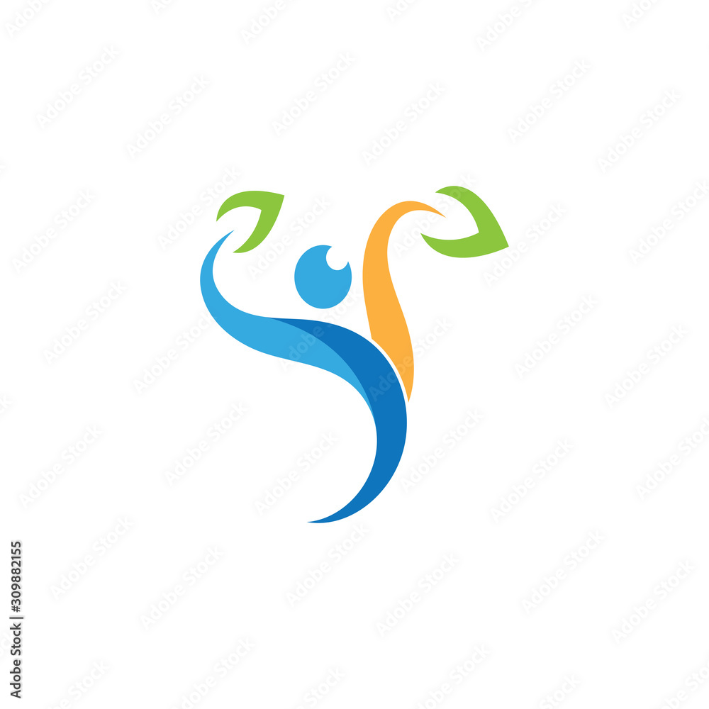 Obraz premium Human character logo sign illustration vector design