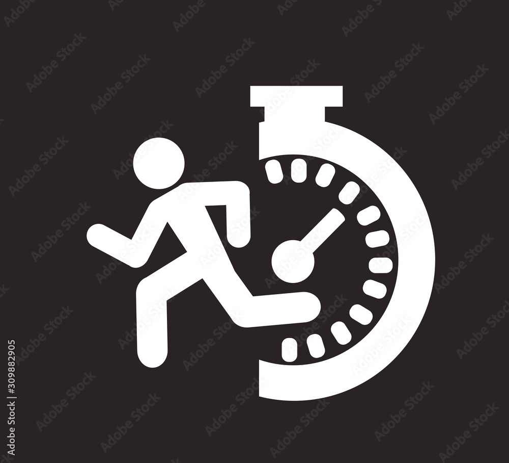 speedometer. abstract symbol of speed with running man speedometer. abstract symbol of speed with running man