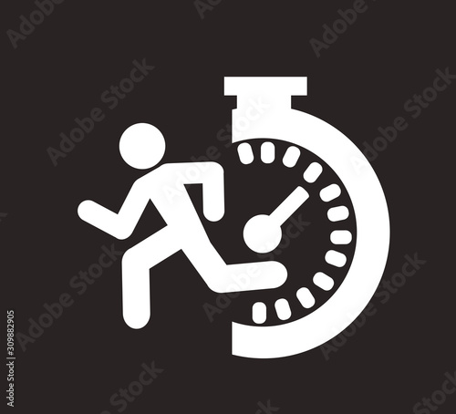 speedometer. abstract symbol of speed with running man