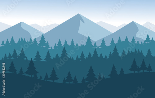 Vector illustration of a modern nature