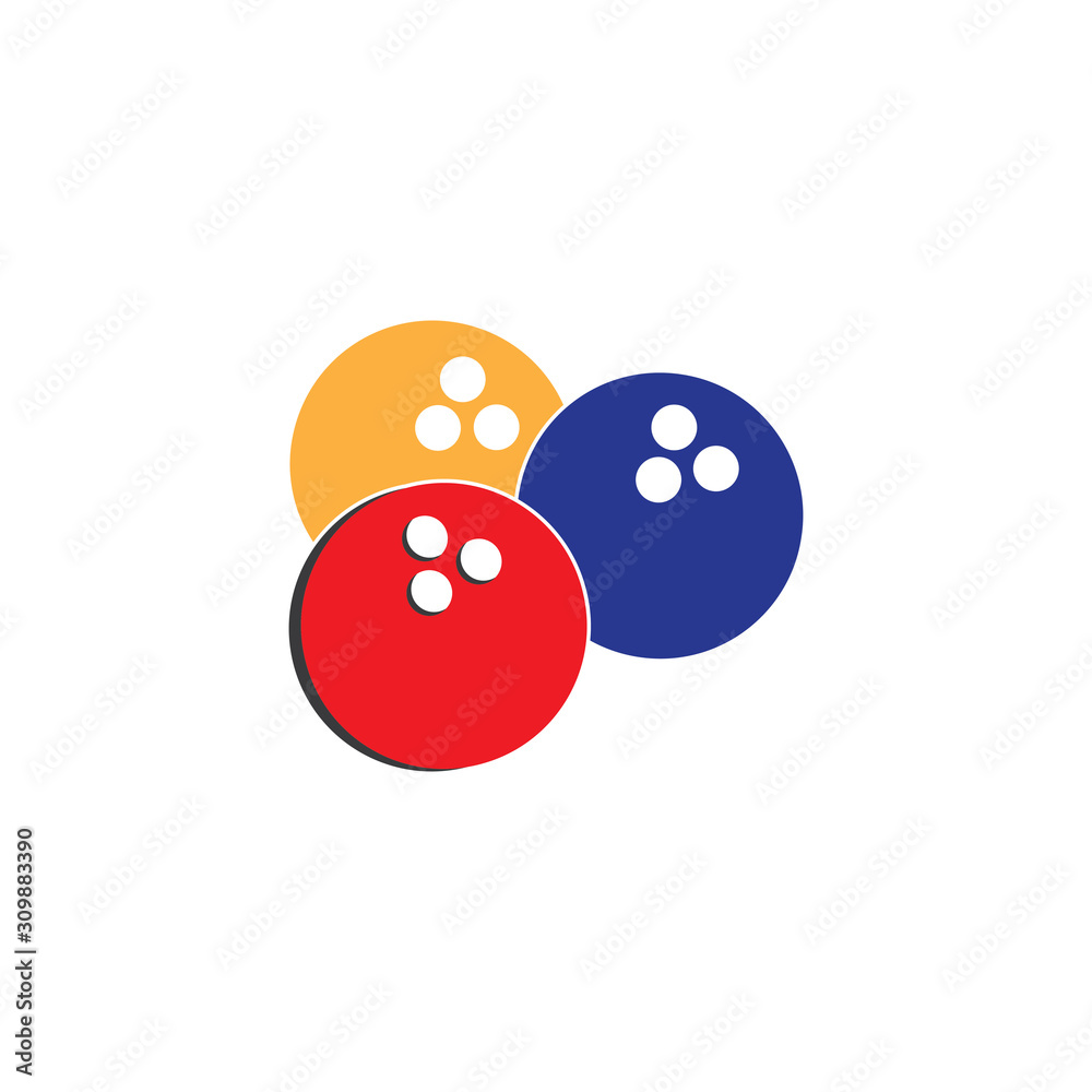 Bowling icon silhouette logo on white background Bowling icon silhouette logo on white background