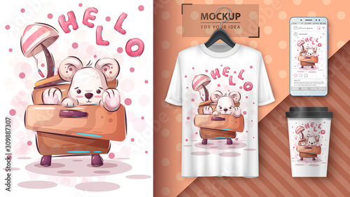 Teddy bear poster and merchandising