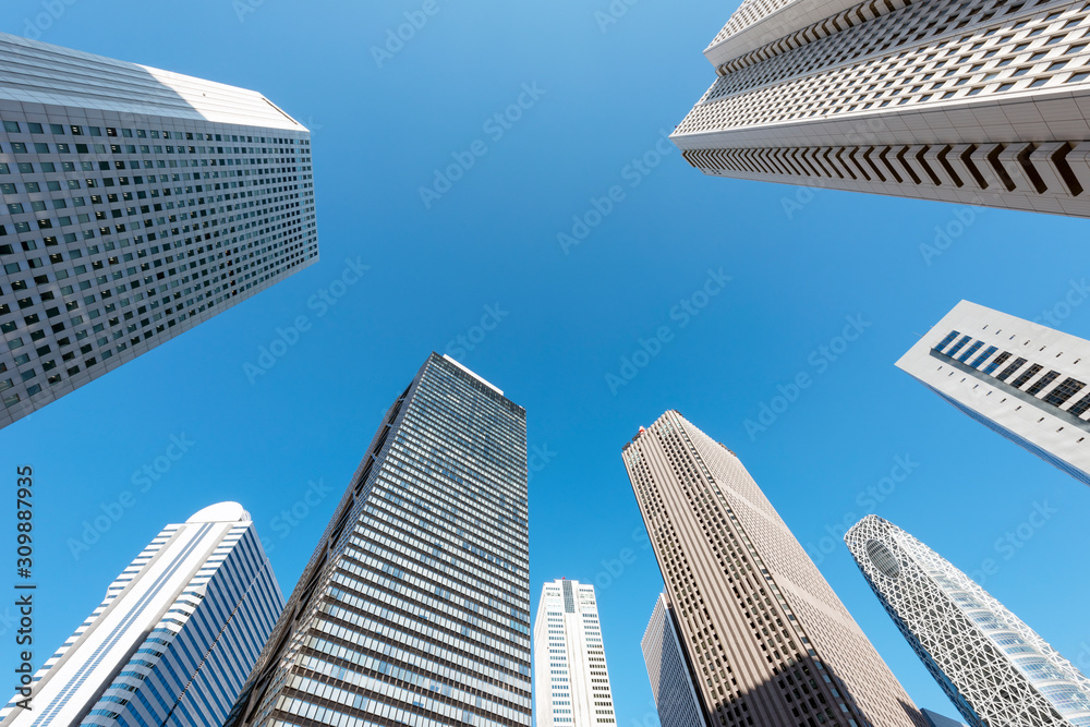 High-rise buildings of fine weather - Shinjuku, Tokyo, Japan 新宿 高層ビル ビジネス街 High-rise buildings of fine weather - Shinjuku, Tokyo, Japan 新宿 高層ビル ビジネス街