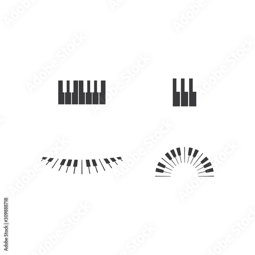 Piano logo icon vector