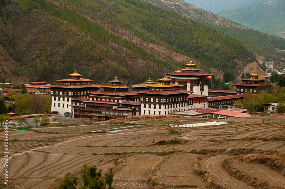Tashichho Dzong, Buddhist monastery, Thimpu, Bhutan
