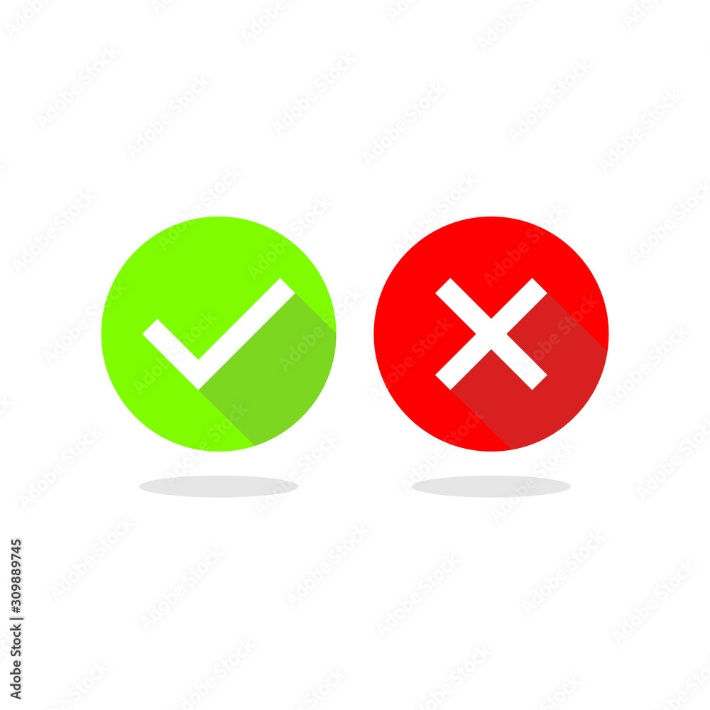 Check box list icons true and false set, green and red isolated on transparent background. Check box list icons true and false set, green and red isolated on transparent background.