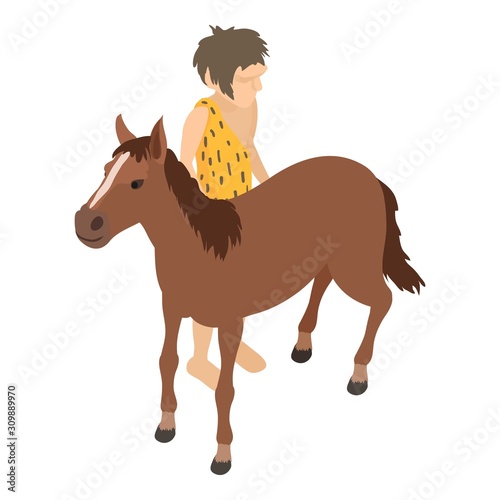 Domestication horse icon. Isometric illustration of domestication horse vector icon for web