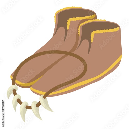 Caveman attributes icon. Isometric illustration of caveman attributes vector icon for web