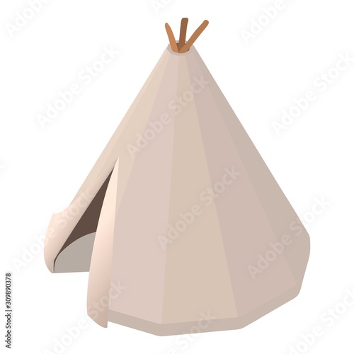 Wigwam icon. Isometric illustration of wigwam vector icon for web