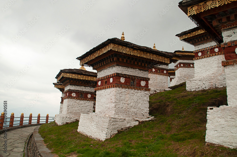 Stupas in Dochula pass, Bhutan