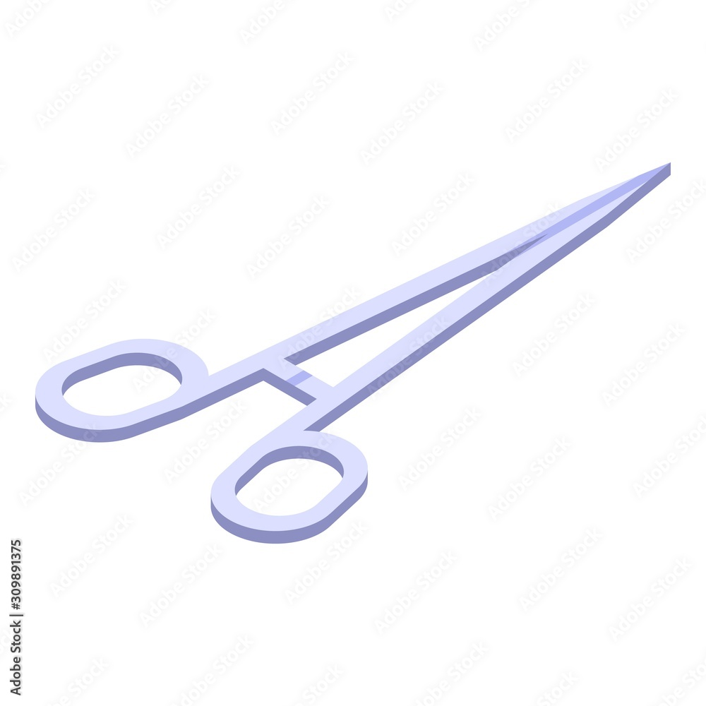 Surgery forceps icon. Isometric of surgery forceps vector icon for web design isolated on white background Surgery forceps icon. Isometric of surgery forceps vector icon for web design isolated on white background
