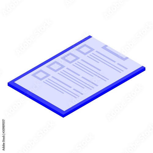 Pacient clipboard icon. Isometric of pacient clipboard vector icon for web design isolated on white background