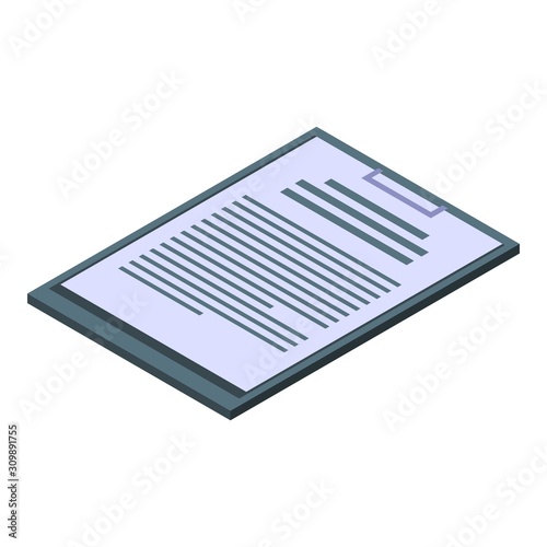 Pacient board icon. Isometric of pacient board vector icon for web design isolated on white background
