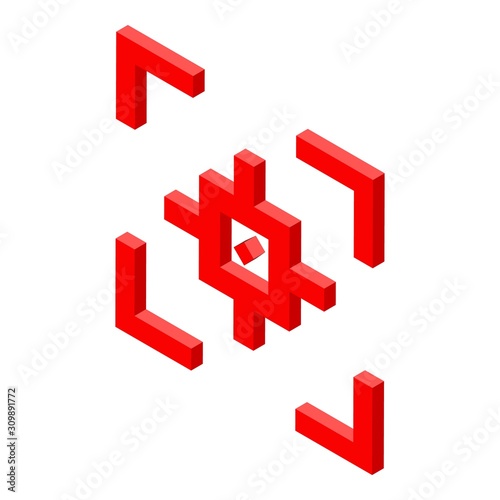 Target laser eye icon. Isometric of target laser eye vector icon for web design isolated on white background