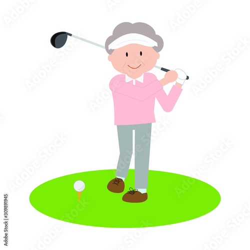 golf, old woman