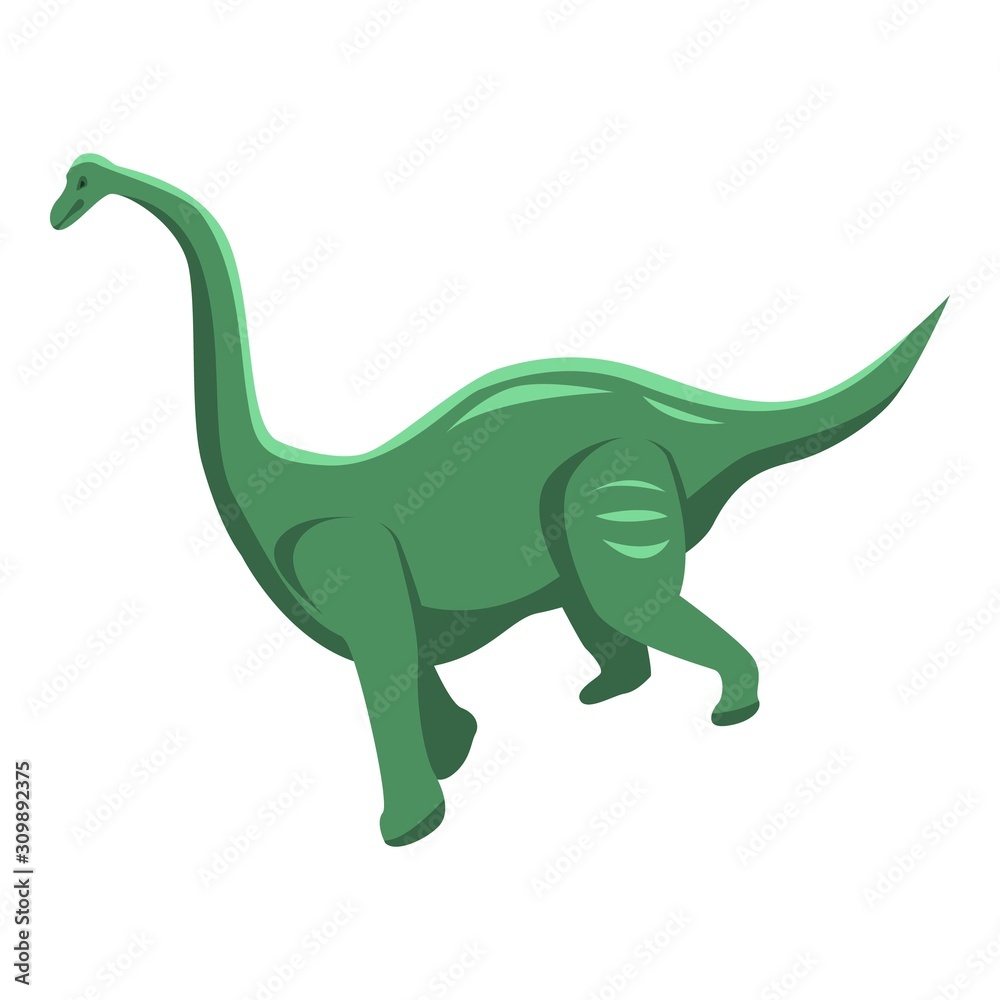 Green dinosaur icon. Isometric of green dinosaur vector icon for web design isolated on white background