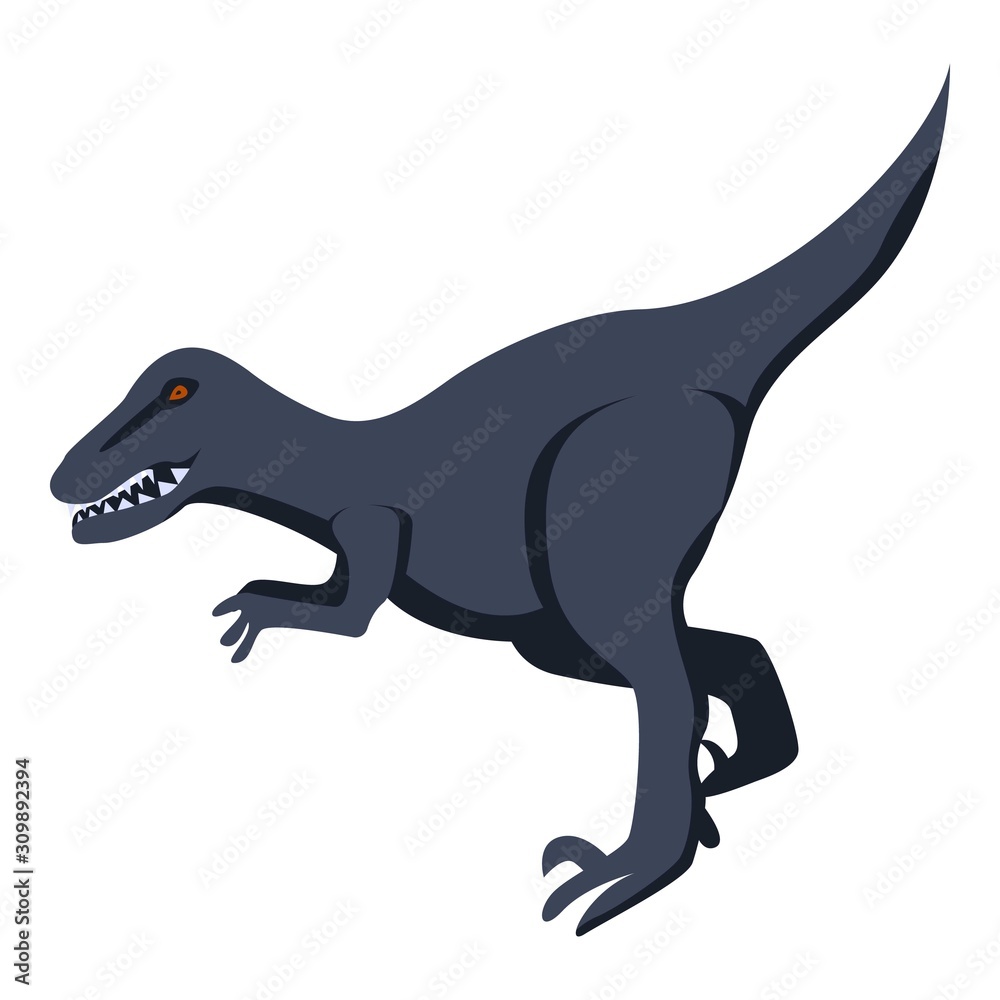 Black dinosaur icon. Isometric of black dinosaur vector icon for web design isolated on white background
