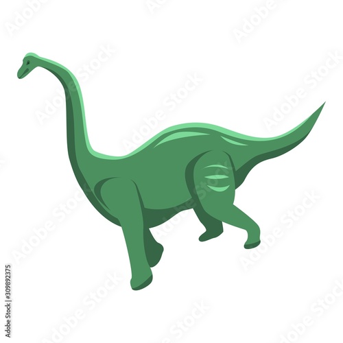 Green dinosaur icon. Isometric of green dinosaur vector icon for web design isolated on white background © ylivdesign