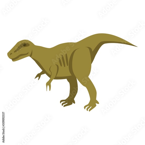 Predator green dino icon. Isometric of predator green dino vector icon for web design isolated on white background
