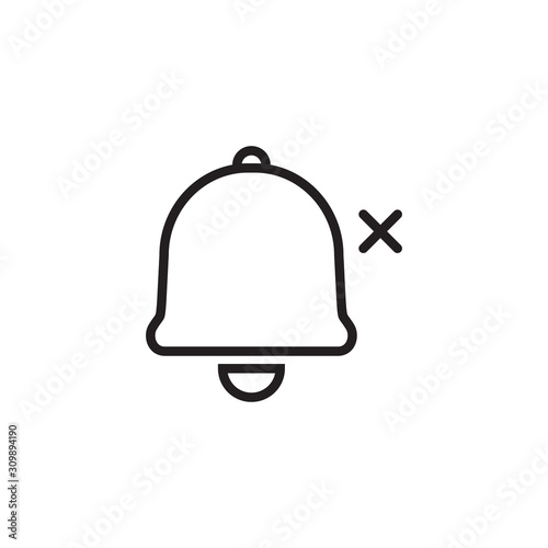 Mute bell alarm icon symbol vector illustration
