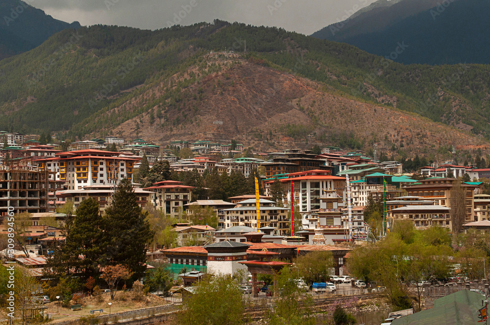 Cityscape of Thimpu, Bhutan