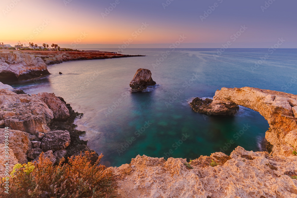 Lovers bridge at sunrise in Ayia Napa Cyprus Lovers bridge at sunrise in Ayia Napa Cyprus