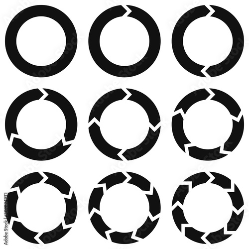 round infographic elements template circular rotation arrows, renewable energy infographic vector, circular recycling and renewal movement