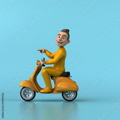 Fun 3D cartoon yellow character
