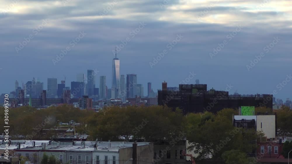 Manhattan skyline, as seen from a rooftop in Brooklyn, New York, 29th October 2018
Manhattan skyline, as seen from a rooftop in Brooklyn, New York, 29th October 2018