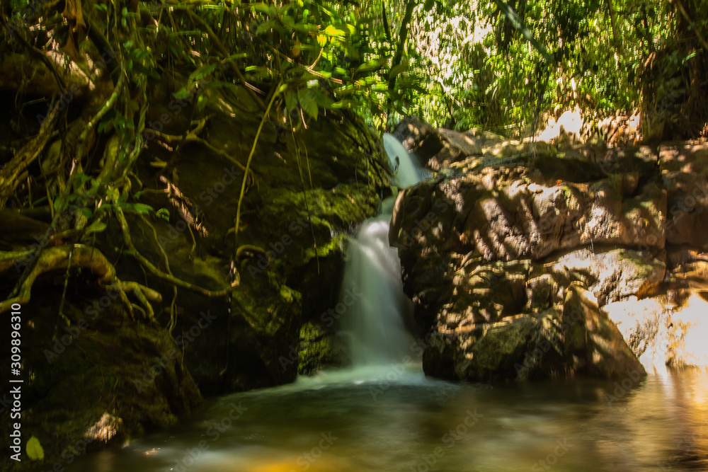 Kathu Waterfall in the tropical forest area In Asia, suitable for walks, nature walks and hiking, adventure photography Of the national park Phuket Thailand,Suitable for travel and leisure. Kathu Waterfall in the tropical forest area In Asia, suitable for walks, nature walks and hiking, adventure photography Of the national park Phuket Thailand,Suitable for travel and leisure.