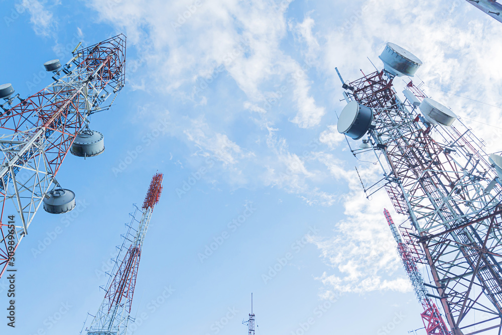 custom made wallpaper toronto digitalTelecommunication mast TV antennas in the afternoon ,on the hill blue sky with cloud bright at Phuket Thailand.