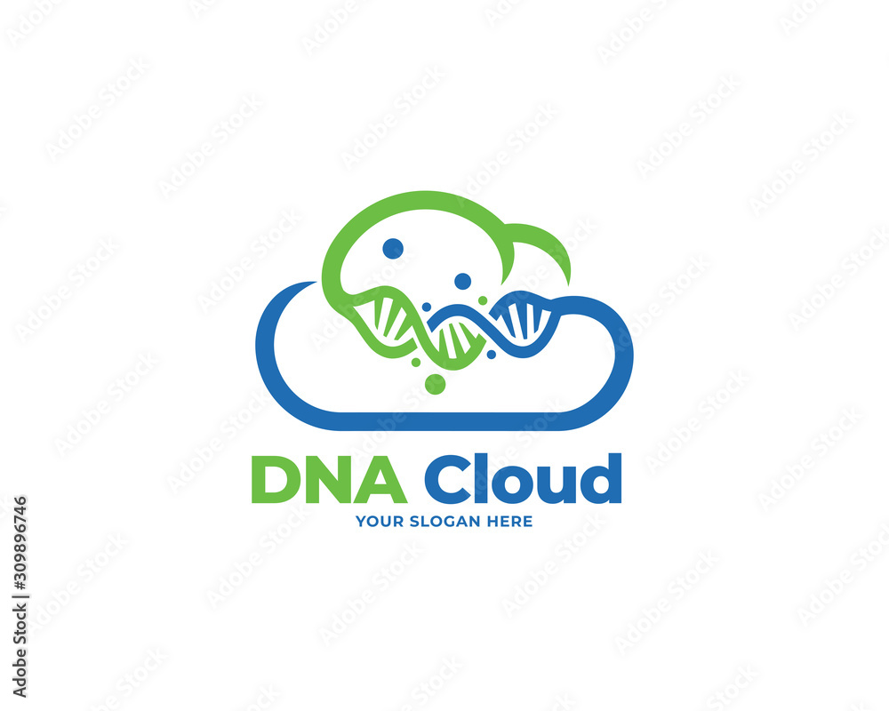 dna cloud design logo vector dna cloud design logo vector
