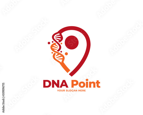 dna point logo design vector