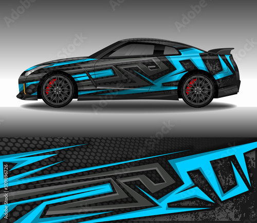 Car wrap decal design vector  custom livery race rally car vehicle sticker and tinting.