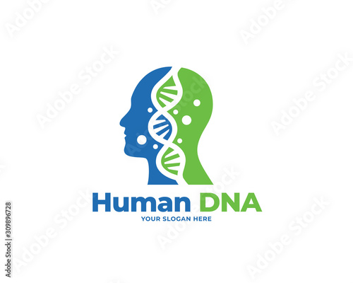 human dna design logo vector