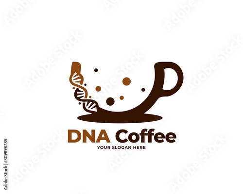 dna coffee logo vector