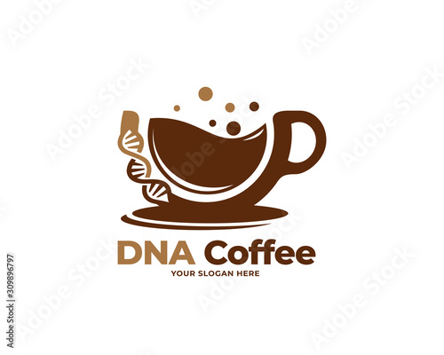 dna coffee logo vector