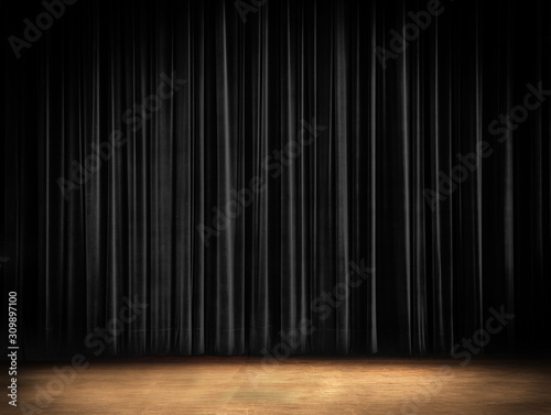 black Curtain Stage Background