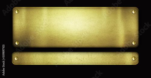 Gold plate texture on black background