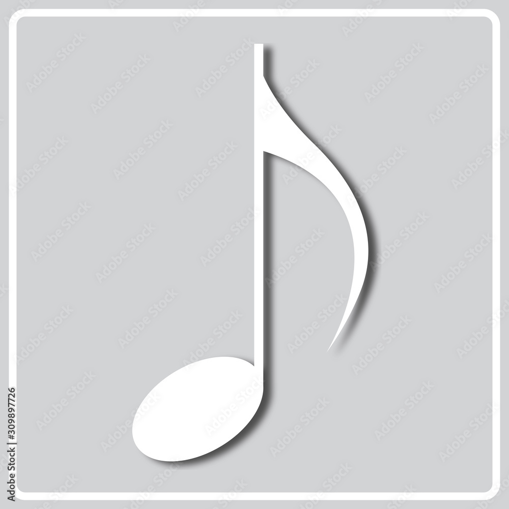 gray icon with white silhouette of musical notation gray icon with white silhouette of musical notation