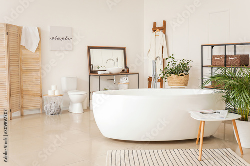 Interior of modern comfortable bathroom