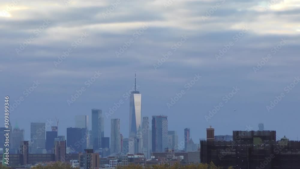 Manhattan skyline, as seen from a rooftop in Brooklyn, New York, 29th October 2018 Manhattan skyline, as seen from a rooftop in Brooklyn, New York, 29th October 2018