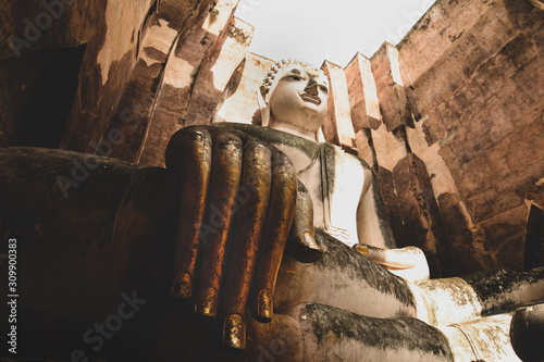 Wat Si Chum  giant Buddha statue in Sukhothai