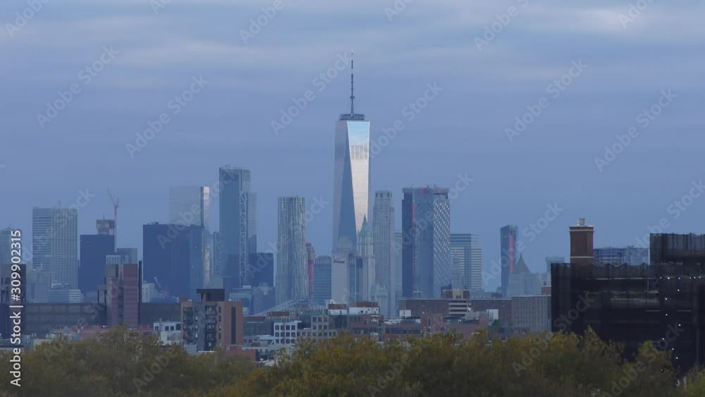 Manhattan skyline, as seen from a rooftop in Brooklyn, New York, 29th October 2018 Manhattan skyline, as seen from a rooftop in Brooklyn, New York, 29th October 2018