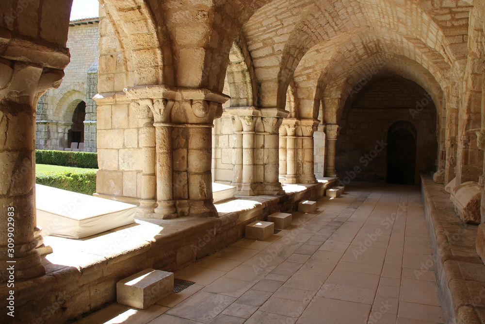 cloister of the medieval saint-vincent abbey in Nieul-sur-l'Autise (france) cloister of the medieval saint-vincent abbey in Nieul-sur-l'Autise (france)