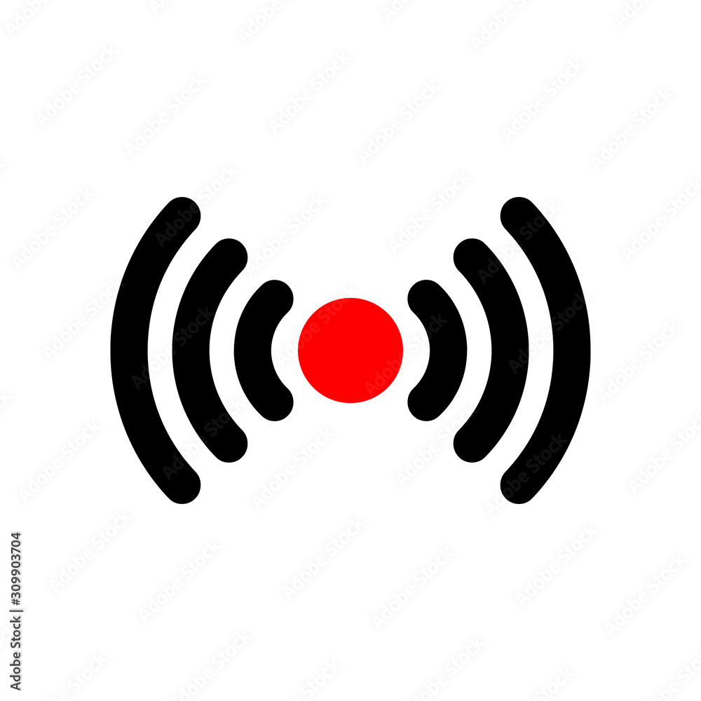 Live streaming icon. Red symbol and button for broadcasting, online stream. Use for tv, shows, movies and live performances. Vector illustration on white background