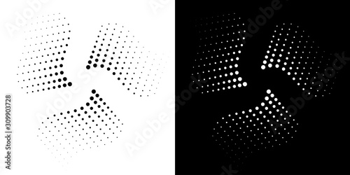 Halftone circular dotted frames set. Circle dots isolated on the white background. Logo design element for medical, treatment, cosmetic. Round border using halftone circle dots texture. Vector