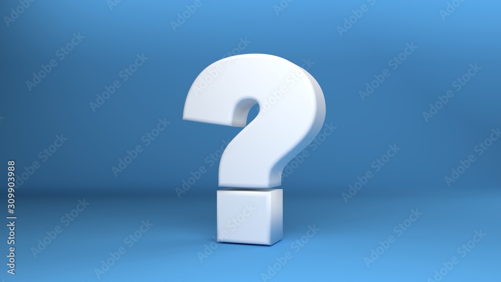 Question mark in white on blue background 3d Illustration Question mark in white on blue background 3d Illustration
