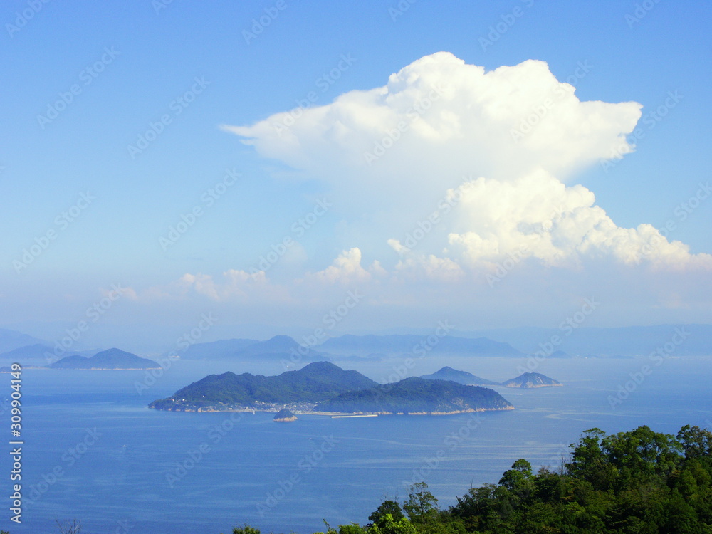 広島　福山　後山公園から見た瀬戸内海
